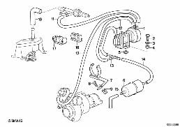 Commande par dépression, turbocompress. diagram for BMW 3 Series E30 324td