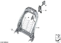SEAT, FRONT, BACKREST FRAME diagram for BMW X4 M F98 X4 M