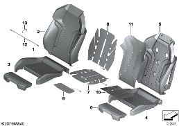 FRONT SEAT, UPH.AND COVER, M SPORTS SEAT diagram for BMW X4 M F98 X4 M