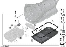 GA8HP51X MECHATRONICS SEALING KIT diagram for BMW X3 G01 20dX