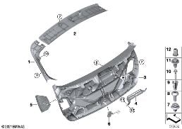 TRUNK LID TRIM PANEL diagram for BMW 1 Series F40 128ti