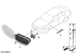 EXTERIOR TRIM / GRILL diagram for BMW 5 Series F11 550i