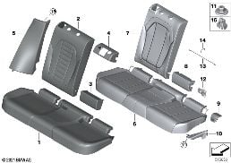 SEAT, REAR, UPHLSTRY/COVER, LOAD-THROUGH diagram for BMW X4 M F98 X4 M