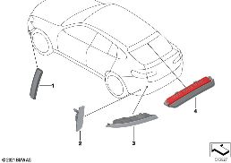 Третий фонарь стоп-сигнала/отражатель diagram for BMW X4 G02 LCI 20dX