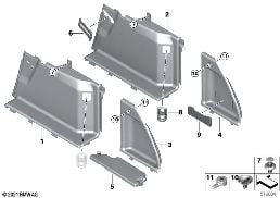 Výplň zavaz.prostor pravý diagram for BMW 5 Series G31 Touring 530d
