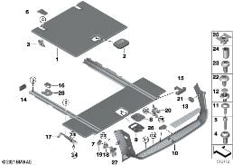 Výplň dno zavazadlového prostoru diagram for BMW 5 Series G31 Touring 530d