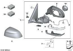 Наружное зеркало заднего вида (S760A) diagram for BMW X4 G02 LCI 20dX