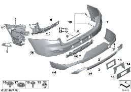 Облицовка Зд diagram for BMW X4 G02 LCI 20dX