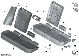 SEAT, REAR, UPHOLSTERY AND COVER diagram for BMW X3 G01 LCI M40iX