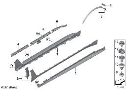 Cache bas de caisse / passage roue diagram for BMW 4 Series G26 Gran Coupé LCI 430dX