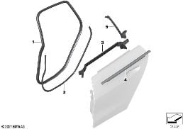 Caches et joints porte arrière diagram for BMW 4 Series G26 Gran Coupé LCI 430dX
