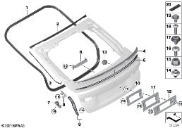 Багажная дверь, дополнительные элементы diagram for BMW 4 Series G26 Gran Coupé M440iX