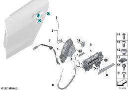 Système de fermeture porte arrière diagram for BMW 4 Series G26 Gran Coupé LCI 430dX