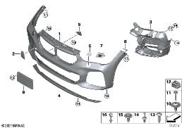 M TRIM, FRONT diagram for BMW X1 F48 LCI 16d