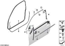 TRIM AND SEALS FOR DOOR, FRONT