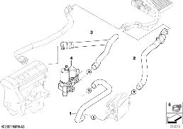 Bomba de água, válvula, tubagem diagram for BMW X3 E83 2.0d