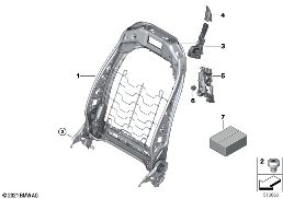 SEAT, FRONT, BACKREST FRAME