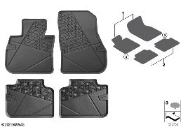 FLOOR MATS, ALL-WEATHER diagram for BMW X1 U11 18i
