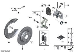 Remvoeringsensor achterrem diagram for BMW X1 U11 18i