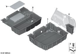 Opbergvak bagageruimtevloer diagram for BMW X1L F49 LCI X1 25Li