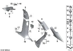 A 柱 / B 柱 / C 柱 / D 柱饰件 diagram for BMW X5 G05 40iX