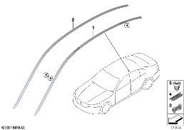 ROOF MOULDING/ROOF RAIL diagram for BMW 5 Series G30 LCI 530d