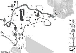 COOLANT LINES diagram for BMW X2 U10 18d