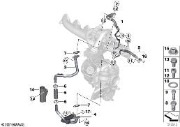 OIL SUPPLY EXHAUST TURBOCHARGER diagram for BMW 4 Series G26 Gran Coupé 430dX