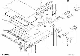SLID.LIFT. ROOF-COVER/CEILING FRAME diagram for BMW 7 Series E38 735i