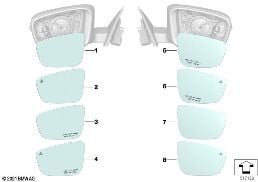 Verre de rétroviseur diagram for BMW 4 Series G26 Gran Coupé LCI 430dX