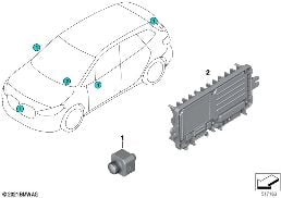CAMERA ULTRASONIC AUTOMATED PARKING diagram for BMW X2 U10 18d