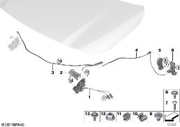 HOOD LOCKING SYSTEM diagram for BMW 2 Series U06 Active Tourer 220d