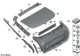 Revetement de couverture de coffre diagram for BMW 4 Series G26 Gran Coupé LCI 430dX