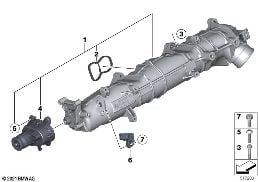 Imp.aspiraz.AGR c regolaz. di sportello diagram for BMW X5 F15 M50dX