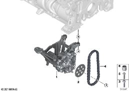 Alimentazione olio/Pompa olio c azionam. diagram for BMW X1L U12 X1 20Li