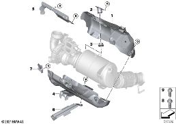 Turbocompr.gases escape proteção térmica diagram for BMW 2 Series U06 Active Tourer 223i