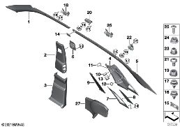 Revêtement A- / B- / C- / D-Montant diagram for BMW Rolls-Royce Phantom RR11 Phantom