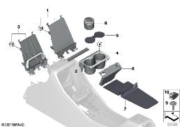 Opbergvak middenconsole diagram for BMW X1 U11 20i