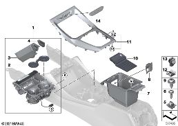 Доп.элементы центральной консоли diagram for BMW X4 G02 LCI 20dX