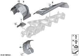 EXHAUST TURBOCHARGER HEAT SHIELD diagram for BMW 7 Series G11 LCI 740dX