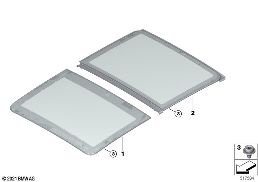 PANORAMA GLASS ROOF GLASS PANEL diagram for BMW X1 U11 18i
