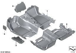 FLOOR COVERING diagram for BMW 5 Series G30 LCI 530d
