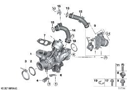 EXHAUST TURBOCHARGER WITH LUBRICATION diagram for BMW 2 Series G42 220d