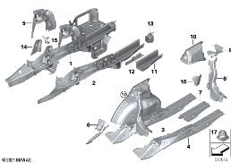 REAR WHEELHOUSE/FLOOR PARTS diagram for BMW 4 Series G22 Coupé M440dX