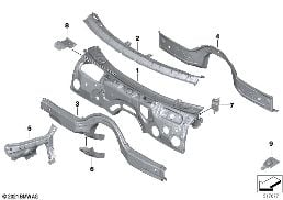 SPLASH WALL PARTS diagram for BMW 4 Series G22 Coupé M440dX
