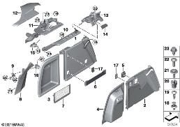 Обшивка багажного отделения Бок diagram for BMW X4 G02 LCI 20dX
