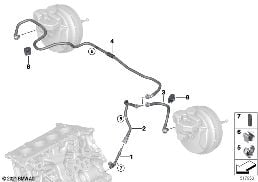 VACUUM LINE FOR BRAKE BOOSTER diagram for BMW X3 G01 LCI 30i