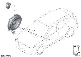 ชิ้นส่วนแยก, ลำโพงประตูด้านหน้า diagram for BMW X1 U11 18d