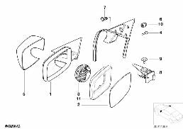 Buitenspiegels diagram for BMW 8 Series E31 850Ci
