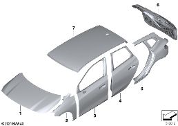 OUTER PANELS diagram for BMW 2 Series U06 Active Tourer 220d